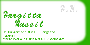 hargitta mussil business card